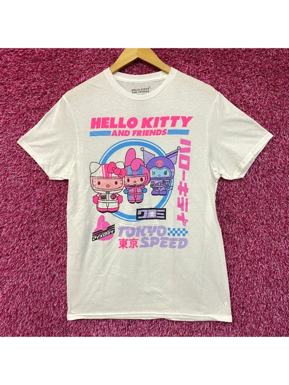 Sanrio Hello Kitty and Friends Tokyo Speed Kawaii Graphic T-Shirt Medium